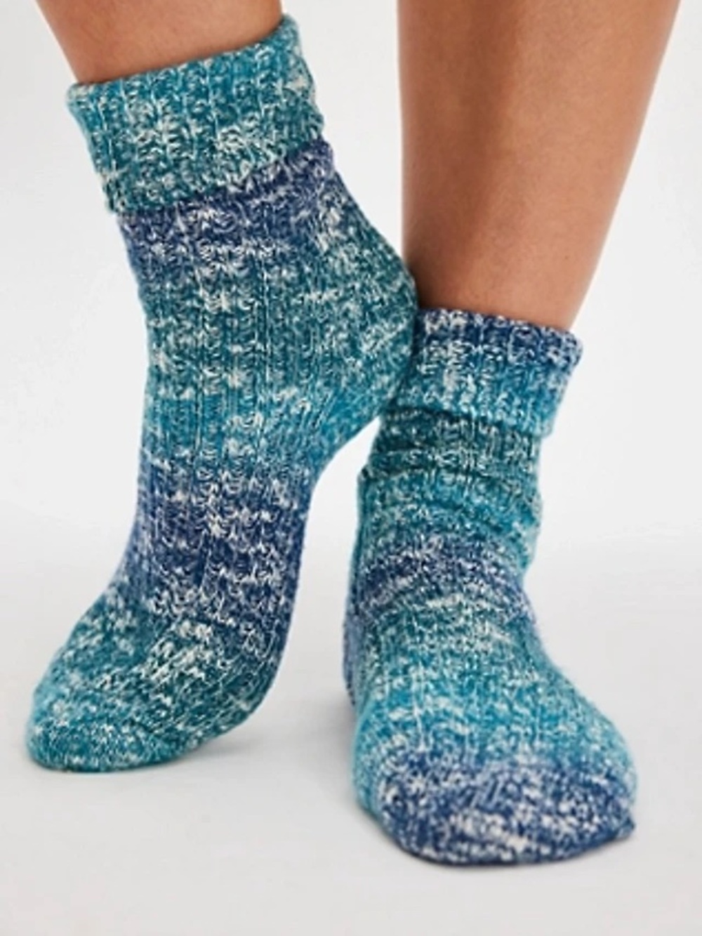 NWT FREE PEOPLE Super Space Ankle Socks | Blue Marled MSRP $16